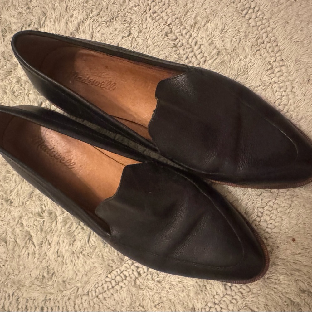 Madewell black pointy toed loafers 8.5